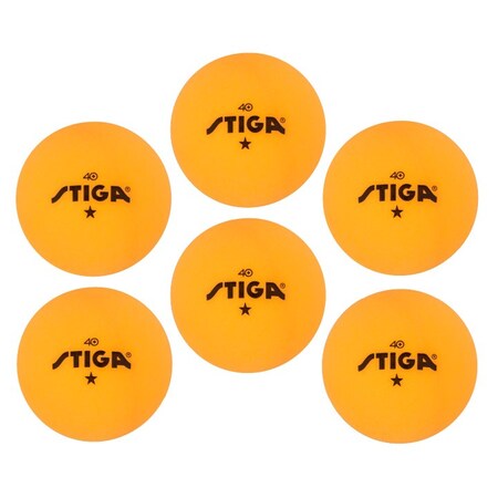 Stiga 1-Star Orange Balls, 6PK T1411-1